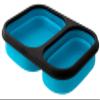 lunch box foldable silicone 21 x 15 cm blue size M view 2