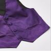 American Exchange Little Boys's' Satin 4 Piece Vest Set, Purple, 4 view 3