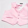 American Exchange Little Boys's' Satin 4 Piece Vest Set, Pink, 7 view 3