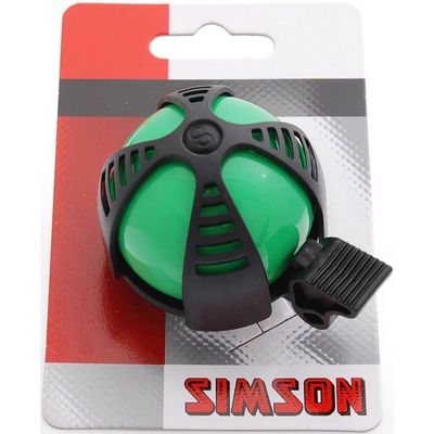 SIMSON Clear Bicycle Bell Joy Green & Black Sporty Design Colorful Collar Attached Ring Easy Wearing Tone