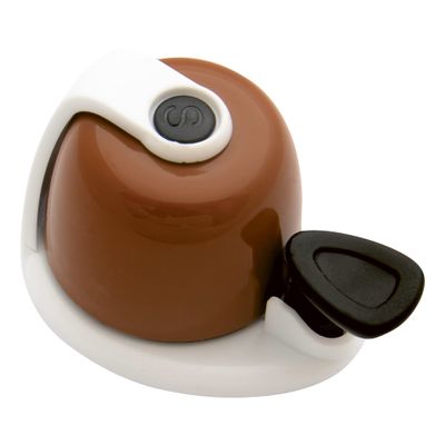 Bicycle Bell Allure Brown & White Simple Design Compact Size with Clear Tone Tool not Used Strap for Fastening