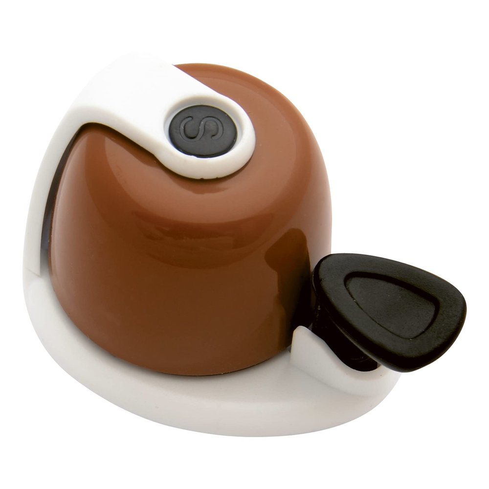Bicycle Bell Allure Brown & White Simple Design Compact Size with Clear Tone Tool not Used Strap for Fastening