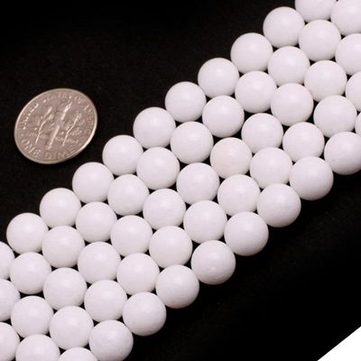 8mm Round Gemstone Porcelain White Jade Beads Strand 15 Inch Jewelry Making Beads