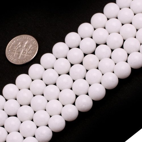 8mm Round Gemstone Porcelain White Jade Beads Strand 15 Inch Jewelry Making Beads