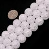14mm Round Frost Gemstone Crackle White Rock Quartz Beads Strand 15 Inch view 1