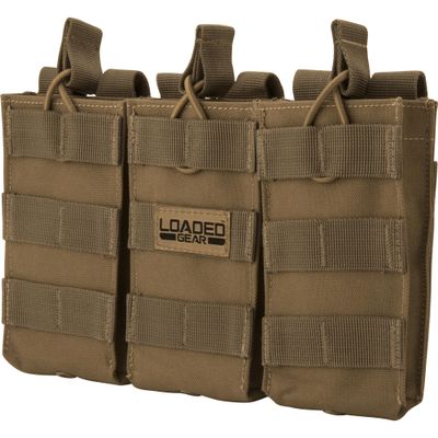 Barska Loaded Gear CX-200 Triple Magazine Pouch, Tan, Large