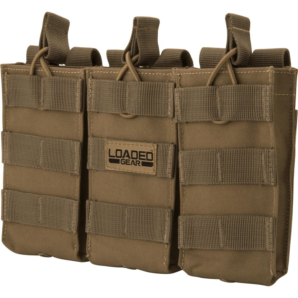 Barska Loaded Gear CX-200 Triple Magazine Pouch, Tan, Large