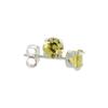 3 Pair Set Sterling Silver Cubic Zirconia Citrine Studs Earrings 4 mm Yellow Color 1/2 carat/pair view 1
