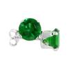3 Pair Set Sterling Silver Cubic Zirconia Emerald Studs Earrings 6 mm Green Color 2 carat/pair view 1
