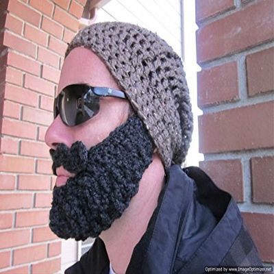 Adult Ultimate Barley Bearded Beanie Slouch with Charcoal Beard