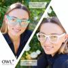 Classic Vintage Sunglasses 80's Style with Clear Lens Yellow Frame OWL . view 2