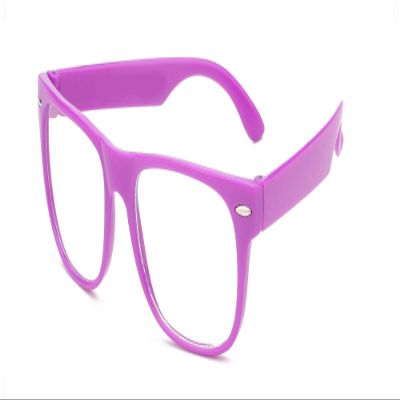 Clear Lens Classic Vintage Sunglasses Retro 80's Purple Frame Glasses