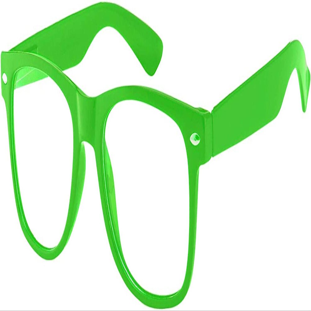 Clear Lens Vintage Sunglasses Green Frame Retro Style