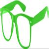 Clear Lens Vintage Sunglasses Green Frame Retro Style view 1