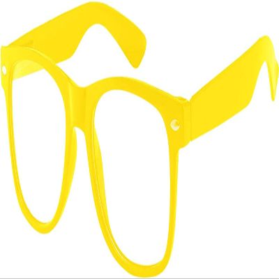 Classic Vintage Sunglasses Retro 80's with Clear Lens Yellow Frame