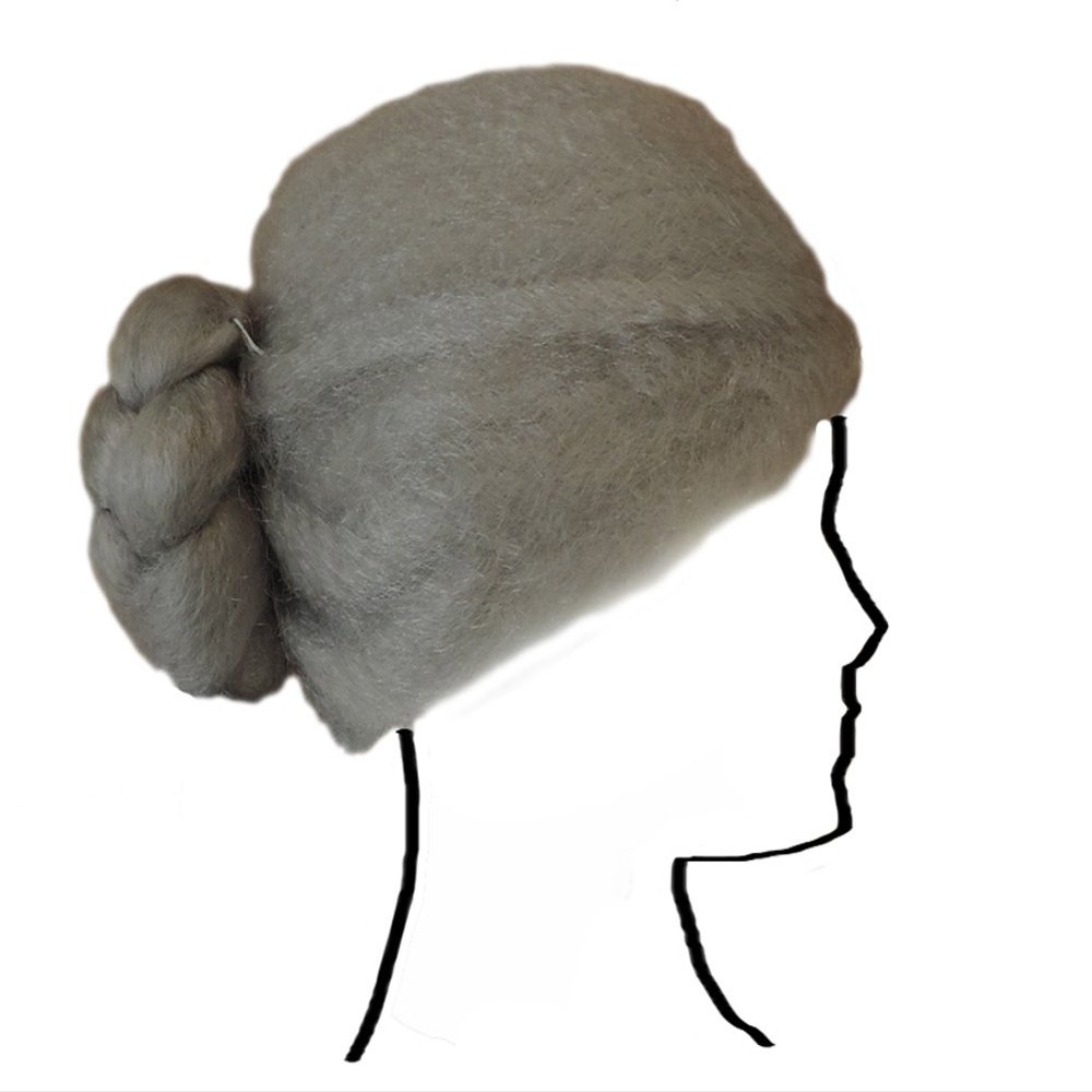 Adult Grey Grandma Designer Costume Wig With Bun
