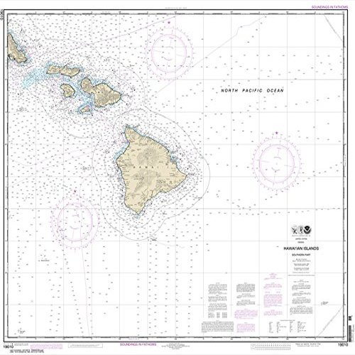 Paradise Cay Publications, Inc. NOAA Chart 19010: Hawai'ian Islands Southern Part 35.4 x 38.7 (Traditional Paper)