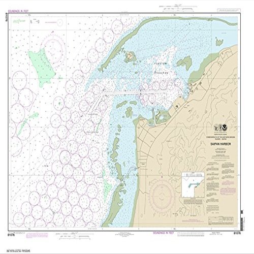 Paradise Cay Publications NOAA Chart 81076: Commonwealth of The Northern Mariana Islands Saipan Harbor 31.8 x 41.1 (Traditional Paper)