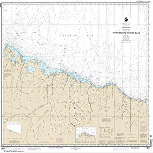 Paradise Cay Publications NOAA Chart 16004: Point Barrow to Herschel Island 33.7 x 43.4 (Traditional Paper)