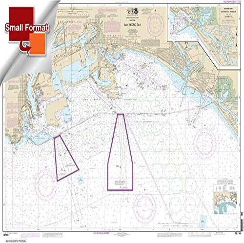 Paradise Cay Publications NOAA Chart 18749: San Pedro Bay; Anaheim Bay Huntington Harbor 21.00 x 28.89 (Small Format Waterproof)