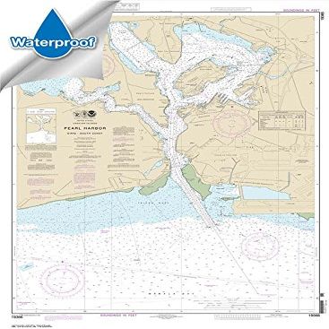 Paradise Cay Publications NOAA Chart 19366: Pearl Harbor O'ahu South Coast 30.9 x 42 (Waterproof)