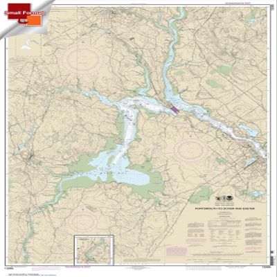 Paradise Cay Publications, Inc. NOAA Chart 13285: Portsmouth to Dover and Exeter 21.00 x 30.07 (Small Format Waterproof)