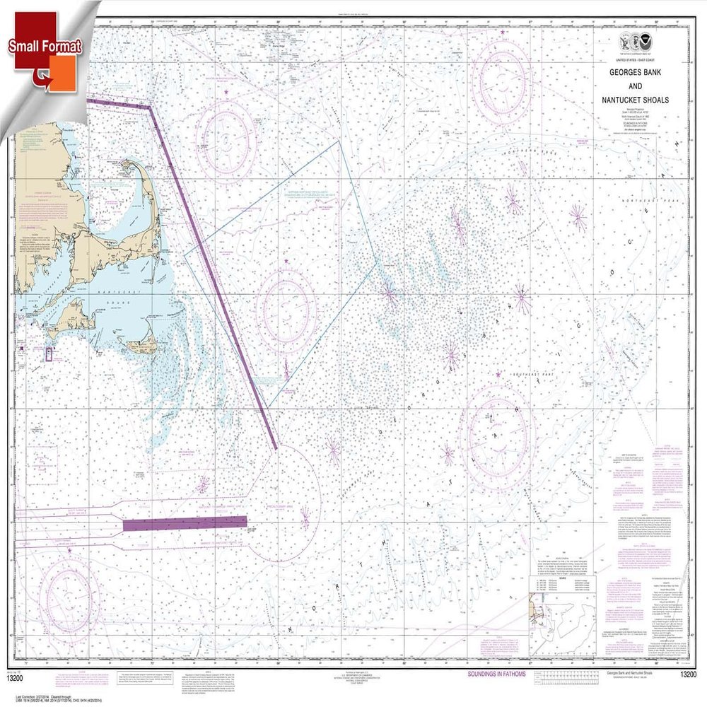 Paradise Cay Publications, Inc. NOAA Chart 13200: Georges Bank and Nantucket Shoals 21.00 x 28.75 (Small Format Waterproof)