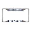 FANMATS 17020 Edmonton Oilers Chrome Metal License Plate Frame, Team Colors, 6.25in x 12.25in view 1