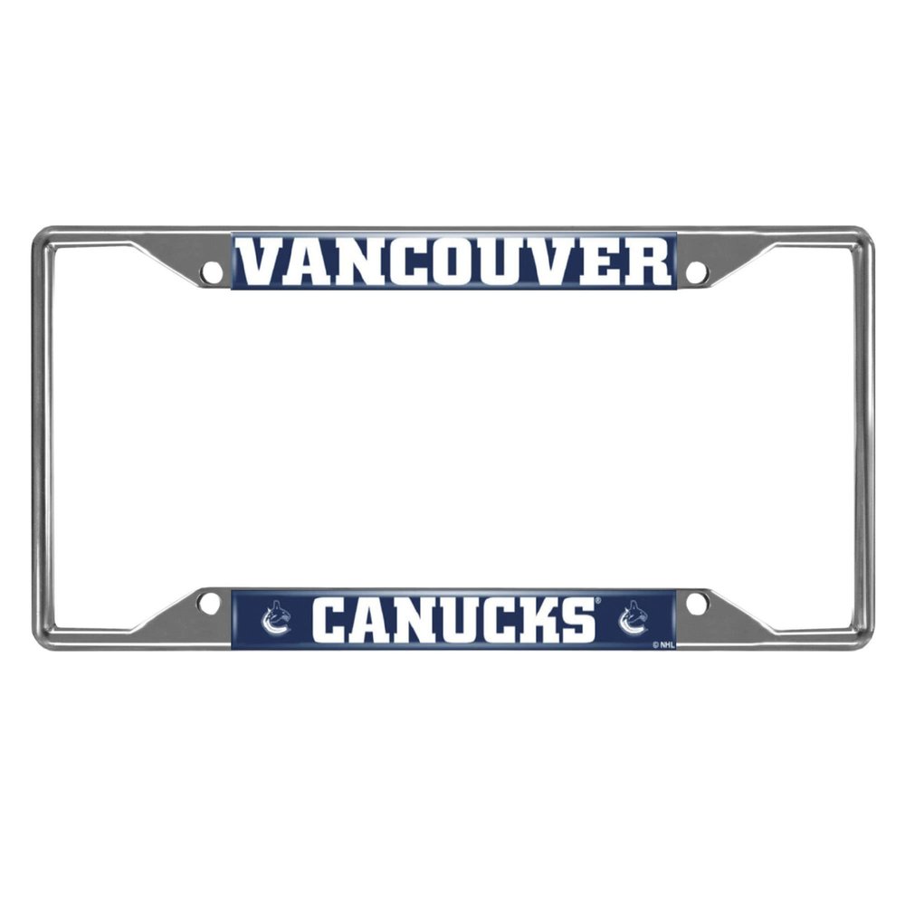 FANMATS 17053 Vancouver Canucks Chrome Metal License Plate Frame, 6.25in x 12.25in