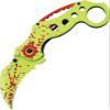 Z Hunter ZB-051GR Karambit-Style Spring Assist Folding Knife, Green Blade, Green Zombie Handle, 5-Inch Closed view 1