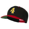Athletic Number 4 Embroidered Classic Two Tone Cap - Black Red OSFM view 2