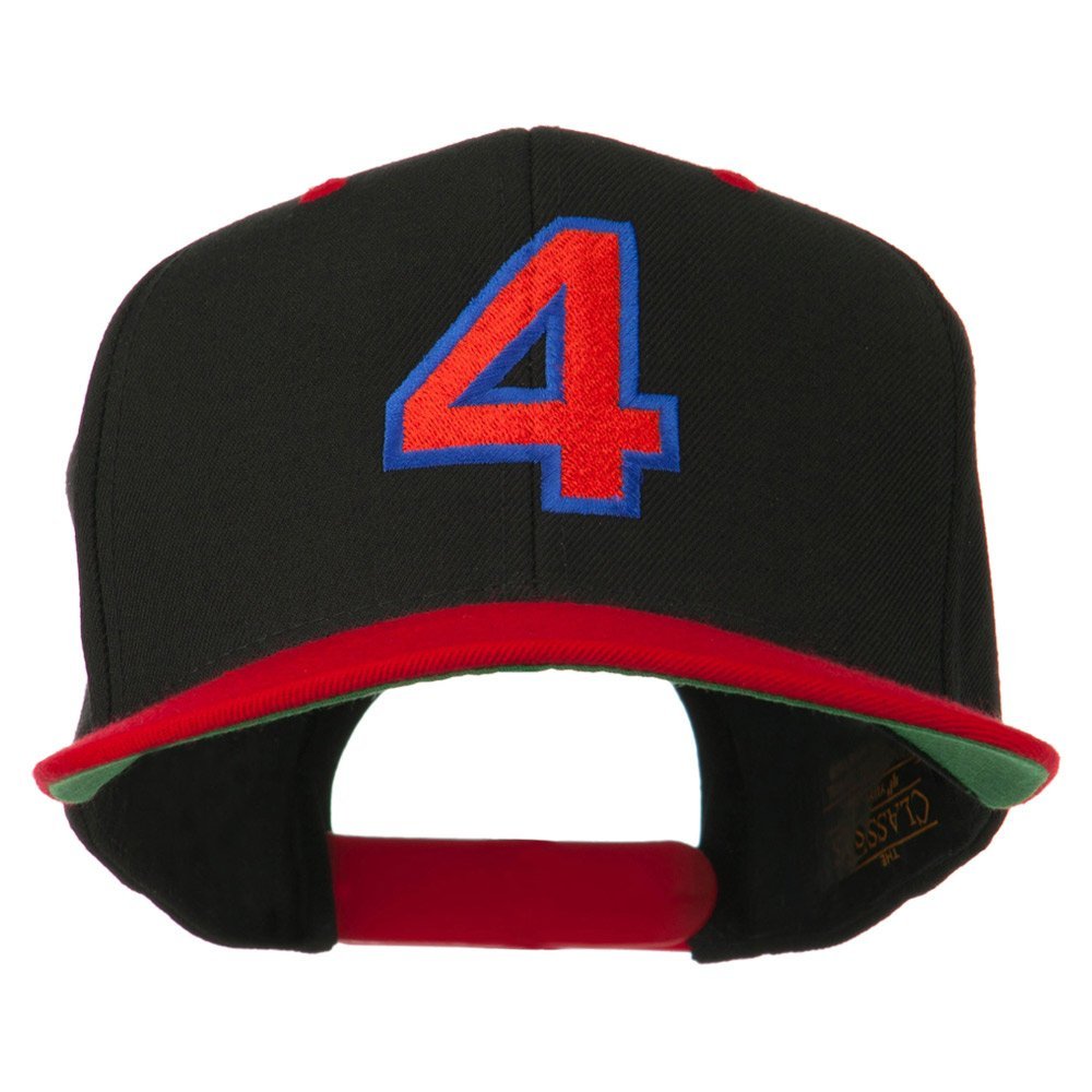 Arial Number 4 Embroidered Classic Two Tone Cap - Black Red OSFM