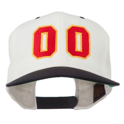 Athletic Number 00 Embroidered Classic Two Tone Cap - Natural Black OSFM