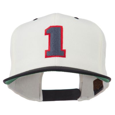 Athletic Number 1 Embroidered Classic Two Tone Cap - Natural Black OSFM
