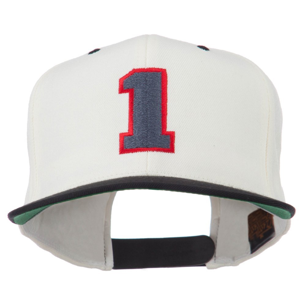 Athletic Number 1 Embroidered Classic Two Tone Cap - Natural Black OSFM
