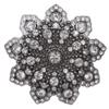 1 1/8" Double Layer Rhinestone Floral Nickel Free Belt Buckle Color: Antique Silver view 1