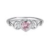 Precious Pieces 925 Sterling Silver October CZ Simulated Birthstone Baby Ring with Heart for Little Girls, Kids and Toddlers (Size 4) view 1