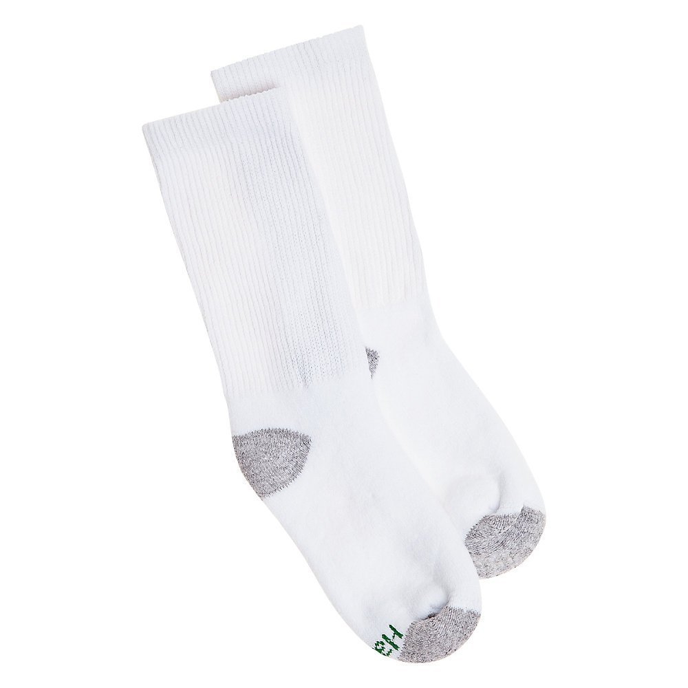 Boys Crew ComfortBlend Assorted White Socks 6-Pack Hanes 431/6 L White