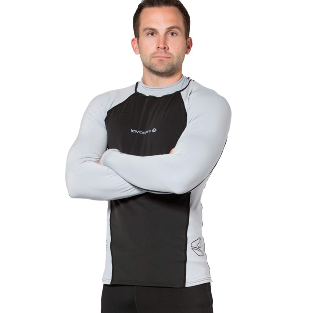 Lavacore Lavaskin Scuba Diving Men's Long Sleeve Shirt - Black/Grey - X-S...