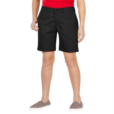 Dickies Girl Big Girls' Flexwaist Slim Fit Flat Front Short, Black, 10