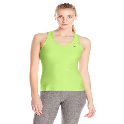 Mizuno Running Women's Harmony Tank, Green Glow/Haute Red, X-Small