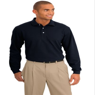 Port Authority Rapid Dry Long Sleeve Polo Shirt Classic Navy