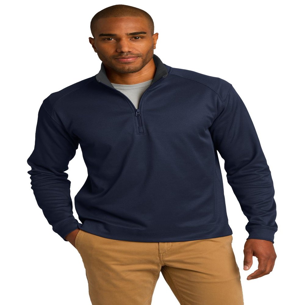 Port Authority Men's Vertical Texture Quarter-Zip Pullover