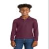Port Authority Youth Long Sleeve Silk Touch Polo. Y500LS, Burgundy, XS view 1