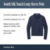 Port Authority Youth Long Sleeve Silk Touch Polo. Y500LS, Burgundy, L view 4