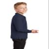Port Authority Youth Long Sleeve Silk Touch Polo. Y500LS, Navy, XS view 2