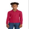 Port Authority Youth Long Sleeve Silk Touch Polo. Y500LS, Red, XL view 1
