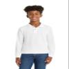 Port Authority Youth Long Sleeve Silk Touch Polo. Y500LS, White, M view 1
