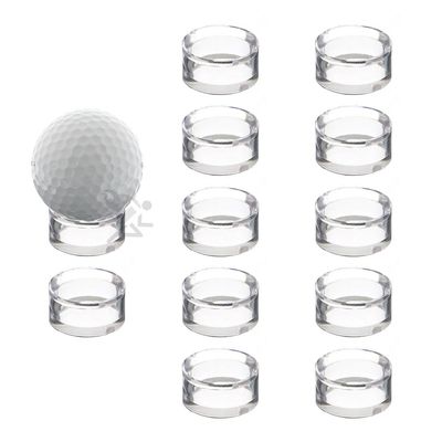 (12) Clear Round Small 1" Beveled Ring Display Stand Pedestal for Golf Ball Baseball Marbles Eggs Spheres Puzzle Balls