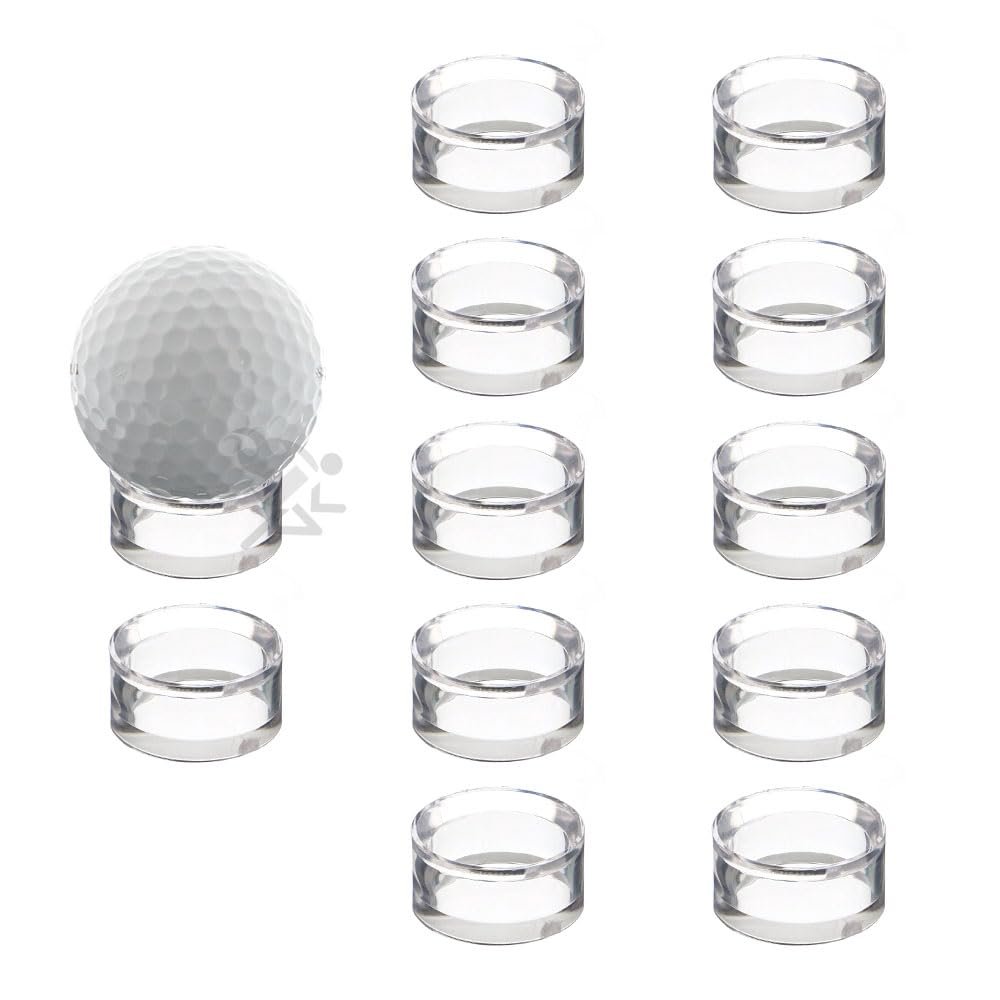 (12) Clear Round Small 1" Beveled Ring Display Stand Pedestal for Golf Ball Baseball Marbles Eggs Spheres Puzzle Balls